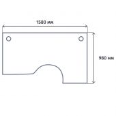 Стол ONIX-О правый О на металлокаркасе O.MO-SA-1R белый бриллиант/антрацит