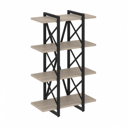 Loft Стеллаж на регулируемых опорах-4 полки VR.L-MST.O-4.4V Дуб аттик/Чёрный металл 800*400*1280 Loft Стеллаж на регулируемых опорах-4 полки VR.L-MST.O-4.4V Дуб аттик/Чёрный металл 800*400*1280