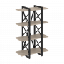 Loft Стеллаж на регулируемых опорах-4 полки VR.L-MST.O-4.4V Дуб аттик/Чёрный металл 800*400*1280