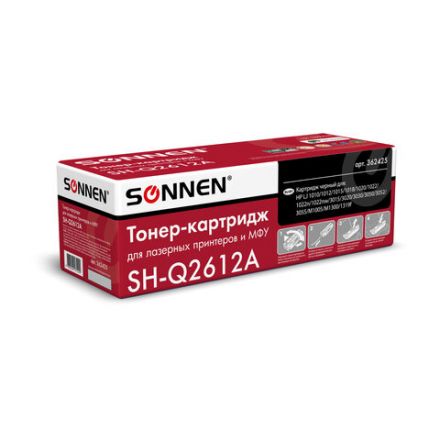 Картридж лазерный SONNEN (SH-Q2612A) для HP LaserJet 1018/3052/М1005, ВЫСШЕЕ КАЧЕСТВО, ресурс 2000 стр., 362425 Картридж лазерный SONNEN (SH-Q2612A) для HP LaserJet 1018/3052/М1005, ВЫСШЕЕ КАЧЕСТВО, ресурс 2000 стр., 362425