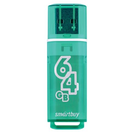 Флеш-диск 64 GB SMARTBUY Glossy USB 2.0, зеленый, SB64GBGS-G