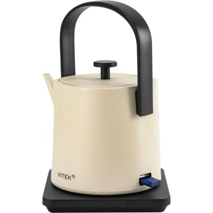 Чайник Vitek VT-WK1001 0.8л. 1000Вт белый/черный корп.:металл