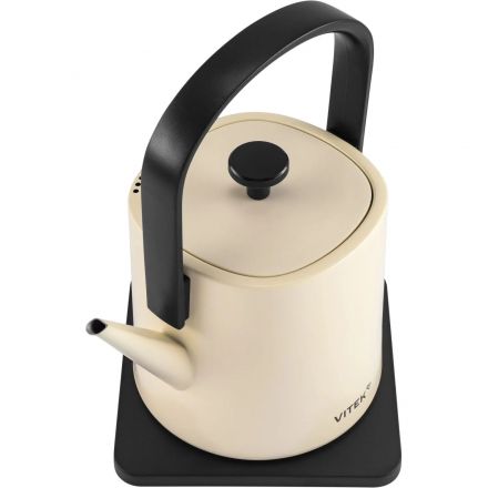 Чайник Vitek VT-WK1001 0.8л. 1000Вт белый/черный корп.:металл