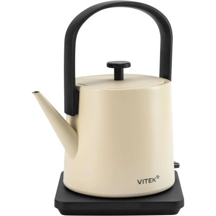 Чайник Vitek VT-WK1001 0.8л. 1000Вт белый/черный корп.:металл