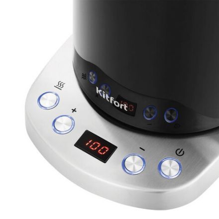 Чайник KITFORT КТ-660-2, 1,7 л, 2200 Вт, закрытый нагревательный элемент, ТЕРМОРЕГУЛЯТОР, двойные стенки, черный Чайник KITFORT КТ-660-2, 1,7 л, 2200 Вт, закрытый нагревательный элемент, ТЕРМОРЕГУЛЯТОР, двойные стенки, черный