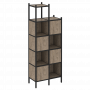 Loft Прямой стеллаж наборный VR.L-20 Тиквуд тёмный/Чёрный металл 862*446*2280
