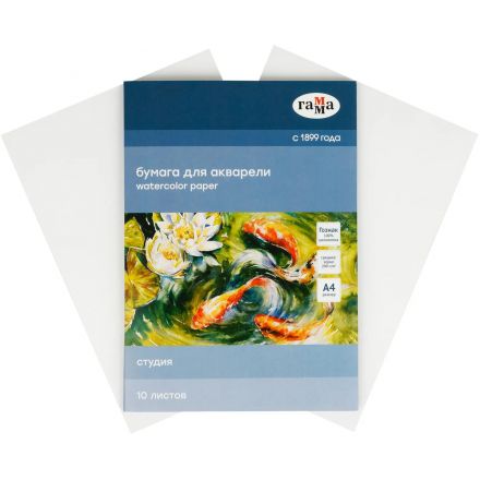 Папка для акварели,10л,А4 ГаммаСтудия,200г/м2,среднее зерно,40C03F710W