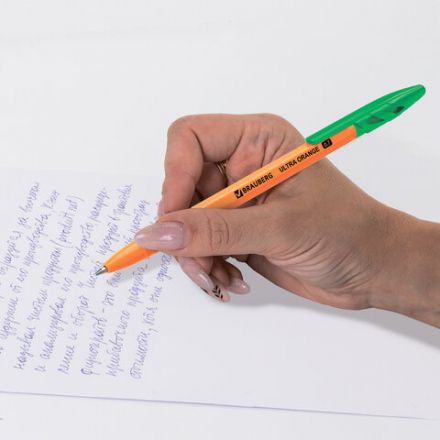 Ручка шариковая BRAUBERG "ULTRA ORANGE", ЗЕЛЕНАЯ, узел 0,7 мм, чернила ГЕРМАНИЯ, наконечник ШВЕЙЦАРИЯ, 143565 Ручка шариковая BRAUBERG "ULTRA ORANGE", ЗЕЛЕНАЯ, узел 0,7 мм, чернила ГЕРМАНИЯ, наконечник ШВЕЙЦАРИЯ, 143565