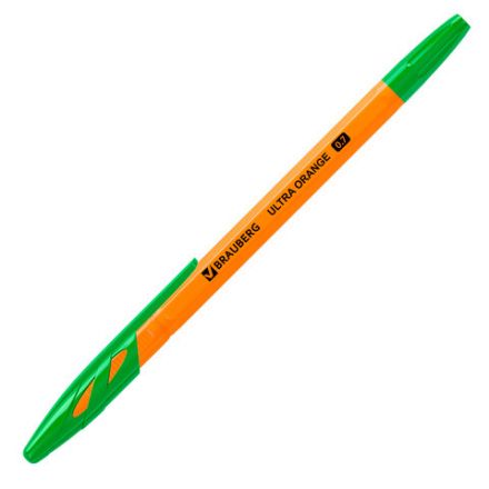 Ручка шариковая BRAUBERG "ULTRA ORANGE", ЗЕЛЕНАЯ, узел 0,7 мм, чернила ГЕРМАНИЯ, наконечник ШВЕЙЦАРИЯ, 143565 Ручка шариковая BRAUBERG "ULTRA ORANGE", ЗЕЛЕНАЯ, узел 0,7 мм, чернила ГЕРМАНИЯ, наконечник ШВЕЙЦАРИЯ, 143565