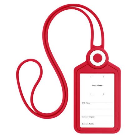 Бейдж вертикальный для пропуска и ID-карт, СИЛИКОНОВЫЙ, 85х54 мм, шнурок 42 см, красный, BRAUBERG, 238903 Бейдж вертикальный для пропуска и ID-карт, СИЛИКОНОВЫЙ, 85х54 мм, шнурок 42 см, красный, BRAUBERG, 238903