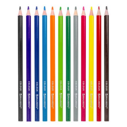 Карандаши цветные BRAUBERG PREMIUM, 12 цветов, трехгранные, грифель 3 мм, 181661 Карандаши цветные BRAUBERG PREMIUM, 12 цветов, трехгранные, грифель 3 мм, 181661