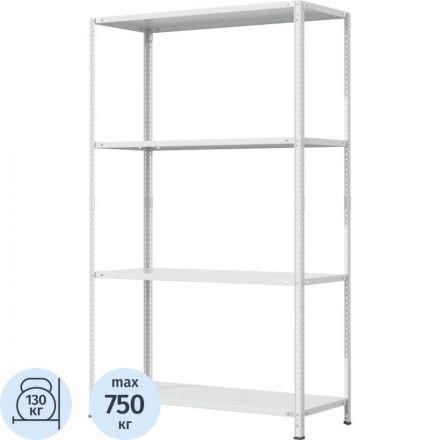 Стеллаж металлический ГТС_ТС Лайт 2000х1200х500 сост.ст. Полки:4 шт, металл Стеллаж металлический ГТС_ТС Лайт 2000х1200х500 сост.ст. Полки:4 шт, металл