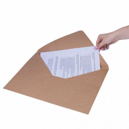 Конверты (290х390 мм) КРАФТ, без клея, 90 г/м2, КОМПЛЕКТ 500 шт., треугольный клапан, 102754
