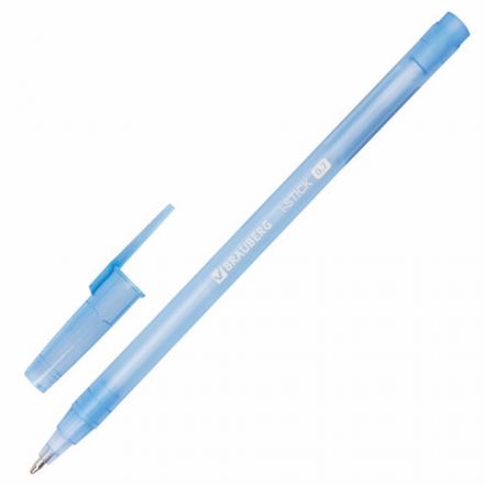 Ручка шариковая BRAUBERG "i-STICK" СИНЯЯ, пишущий узел 0,7 мм, линия письма 0,35 мм, 143442