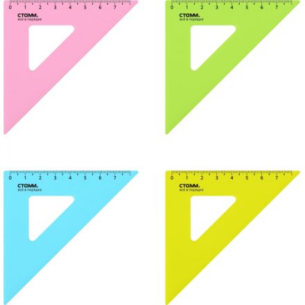 Треугольник 7 см угол 45 градусов пластик ТК-22 цвет ассорти Треугольник 7 см угол 45 градусов пластик ТК-22 цвет ассорти