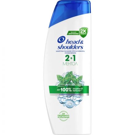 Шампунь Head&Shoulders от перхоти и бальзам для волос Ментол 2в1 360мл Шампунь Head&Shoulders от перхоти и бальзам для волос Ментол 2в1 360мл