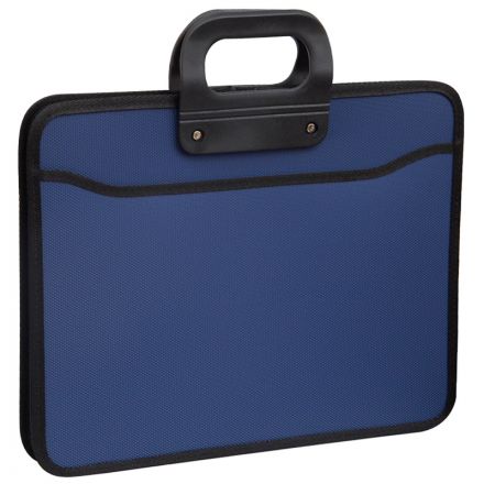 Папка-портфель 3 отделения OfficeSpace А4+, 390*315*120мм, 1000мкм, на молнии (сверху), пластик, синий Папка-портфель 3 отделения OfficeSpace А4+, 390*315*120мм, 1000мкм, на молнии (сверху), пластик, синий