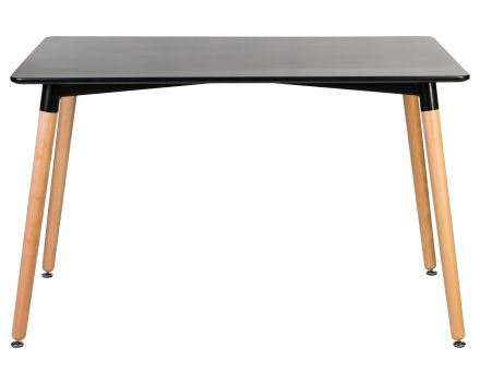 Стол обеденный DOBRIN SERRA WIDE, ножки светлый бук, столешница чёрная