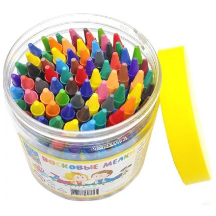 Мелки восковые набор 80 штук, длина 90 мм, d 8 мм, банка,МВ-К80-360 Мелки восковые набор 80 штук, длина 90 мм, d 8 мм, банка,МВ-К80-360