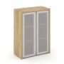 Corner Шкаф средний широкий (2 сред. фасада стекло в раме) COR.ST-2.4R Гикори песочный/Ваниль/Сатин стекло 900*450*1231 Corner Шкаф средний широкий (2 сред. фасада стекло в раме) COR.ST-2.4R Гикори песочный/Ваниль/Сатин стекло 900*450*1231