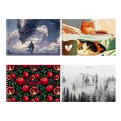 Альбом для рисования А4, 40 л., гребень, обложка картон, BRAUBERG, 195х285 мм, МИКС-1, 107118 Альбом для рисования А4, 40 л., гребень, обложка картон, BRAUBERG, 195х285 мм, МИКС-1, 107118