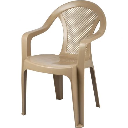 Кресло PR_Decorona DeVeranda 540x535x785 мм, круглая сетчатая спинка латте