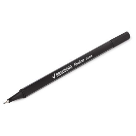 Ручка капиллярная (линер) BRAUBERG "Aero", ЧЕРНАЯ, трехгранная, металлический наконечник, линия письма 0,4 мм, 142252 Ручка капиллярная (линер) BRAUBERG "Aero", ЧЕРНАЯ, трехгранная, металлический наконечник, линия письма 0,4 мм, 142252