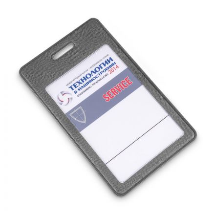 Бейдж вертикальный для карты, внутр. разм 60x90мм Экокожа графит EK-3V-1 Бейдж вертикальный для карты, внутр. разм 60x90мм Экокожа графит EK-3V-1