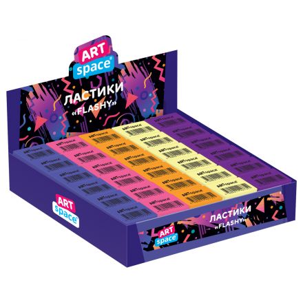 Ластик ArtSpace "Flashy", прямоугольный, 26*18*8мм Ластик ArtSpace "Flashy", прямоугольный, 26*18*8мм