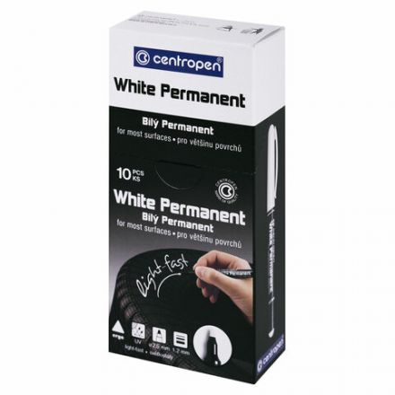 Маркер перманентный БЕЛЫЙ CENTROPEN, круглый наконечник, 1,2 мм, 2686, 5 2686 0100 Маркер перманентный БЕЛЫЙ CENTROPEN, круглый наконечник, 1,2 мм, 2686, 5 2686 0100