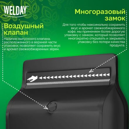 Кофе в зернах WELDAY (ВЭЛДЭЙ) "ESPRESSO Arabica" 1 кг, арабика 100%, 623437, УТ000015160 Кофе в зернах WELDAY (ВЭЛДЭЙ) "ESPRESSO Arabica" 1 кг, арабика 100%, 623437, УТ000015160