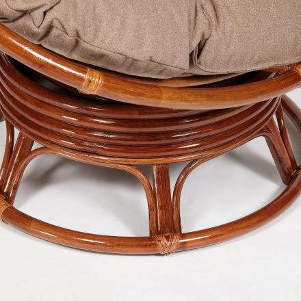 Кресло-качалка Папасан/Papasan (W 23/01 B) /с подушкой/ 115х78х104см, пекан орех, экошерсть коричневый, 1811-5