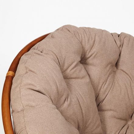 Кресло-качалка Папасан/Papasan (W 23/01 B) /с подушкой/ 115х78х104см, пекан орех, экошерсть коричневый, 1811-5