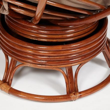 Кресло-качалка Папасан/Papasan (W 23/01 B) /с подушкой/ 115х78х104см, пекан орех, экошерсть коричневый, 1811-5