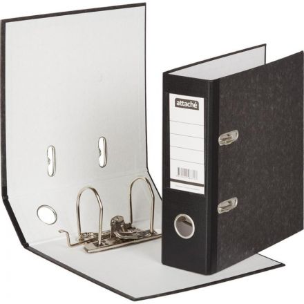 Папка-регистратор Attache формат А5 75 мм мрамор черная