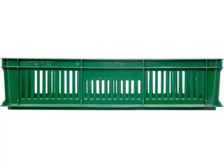 Ящик 600х400х140 мм перфорированный с полузакрытой ручкой зеленый