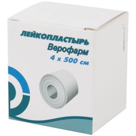 Лейкопластырь рулонный ВЕРОФАРМ, 4х500 см, тканевая основа, картонная коробка, 20024113 Лейкопластырь рулонный ВЕРОФАРМ, 4х500 см, тканевая основа, картонная коробка, 20024113