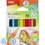 Карандаши цветные 12цв 3-гран Deli Enovation mini, пластик, EC114-12 Карандаши цветные 12цв 3-гран Deli Enovation mini, пластик, EC114-12
