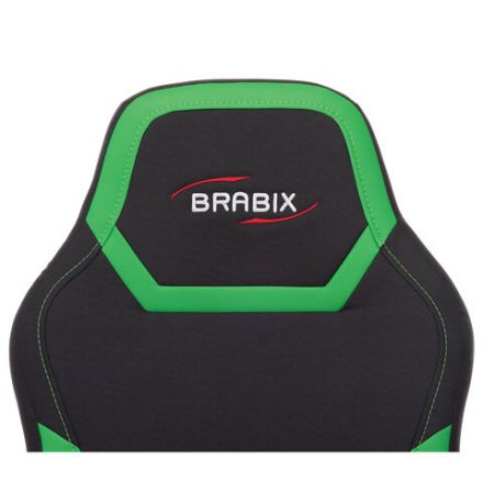 Кресло компьютерное BRABIX "Alpha GM-018", ткань/экокожа, черное/зеленое, 532639, GM-018_532639 Кресло компьютерное BRABIX "Alpha GM-018", ткань/экокожа, черное/зеленое, 532639, GM-018_532639