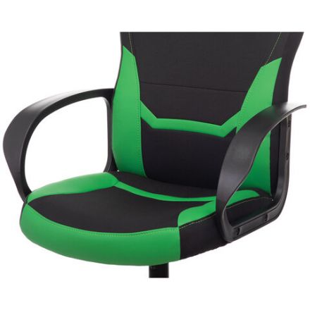 Кресло компьютерное BRABIX "Alpha GM-018", ткань/экокожа, черное/зеленое, 532639, GM-018_532639 Кресло компьютерное BRABIX "Alpha GM-018", ткань/экокожа, черное/зеленое, 532639, GM-018_532639