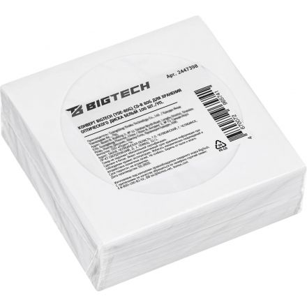 Конверт BigTech (YDE-80G) CD-R 80G для оптич.диска бел 100шт/уп