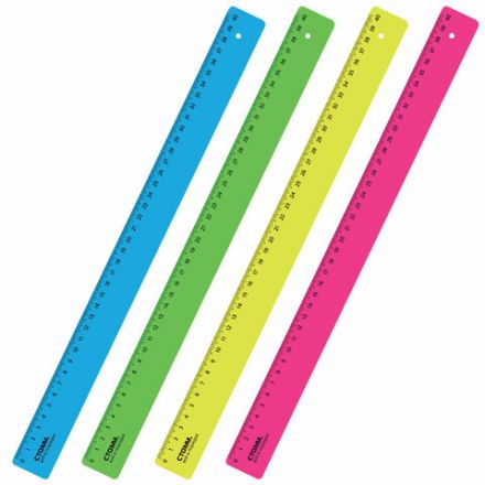 Линейка пластиковая 40 см, "Neon", неоновая, ассорти, ЛН-31437 Линейка пластиковая 40 см, "Neon", неоновая, ассорти, ЛН-31437