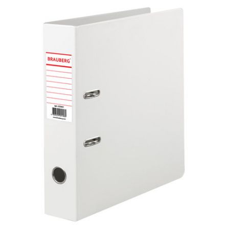 Папка-регистратор BRAUBERG с двухсторонним покрытием из ПВХ, 70 мм, белая, 222651 Папка-регистратор BRAUBERG с двухсторонним покрытием из ПВХ, 70 мм, белая, 222651