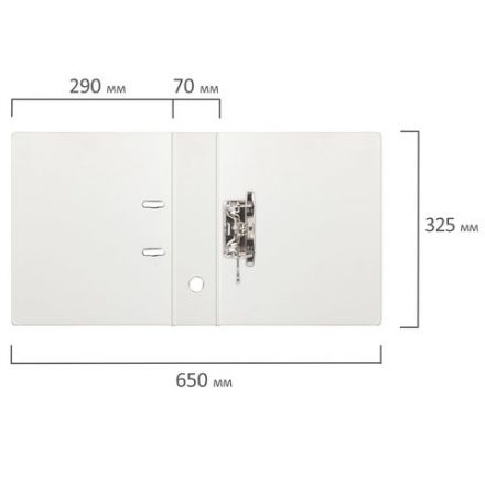 Папка-регистратор BRAUBERG с двухсторонним покрытием из ПВХ, 70 мм, белая, 222651 Папка-регистратор BRAUBERG с двухсторонним покрытием из ПВХ, 70 мм, белая, 222651