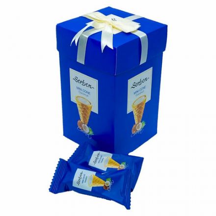 Конфеты мини-рожки в индивидуальной упаковке SORBON "Кокос", 200 г