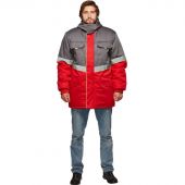 Куртка рабочая зимняя з43-КУ сер/красн р.44-46/170-176