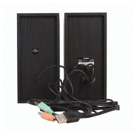 Колонки компьютерные SVEN SPS-603, 2.0, 2х3 Вт, дерево, черные, SV-015183 Колонки компьютерные SVEN SPS-603, 2.0, 2х3 Вт, дерево, черные, SV-015183