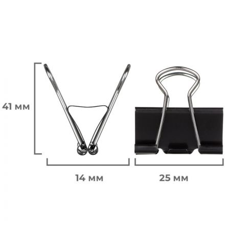 Зажимы для бумаг Attache 19/25/32 мм черные (10 штук в упаковке) Зажимы для бумаг Attache 19/25/32 мм черные (10 штук в упаковке)