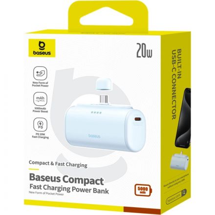 Внешний аккумулятор Baseus Compact USB-C 5k mAh 20W BL (BAS-P1006830631300) Внешний аккумулятор Baseus Compact USB-C 5k mAh 20W BL (BAS-P1006830631300)