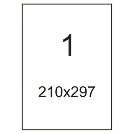 Этикетки самоклеящиеся ProMega label basic каучуковый клей А4 210х297 мм 1 штука на листе белые (100 листов в упаковке)